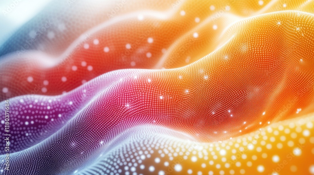 Poster Close-up shot of a colorful material in motion, perfect for representing movement or energy