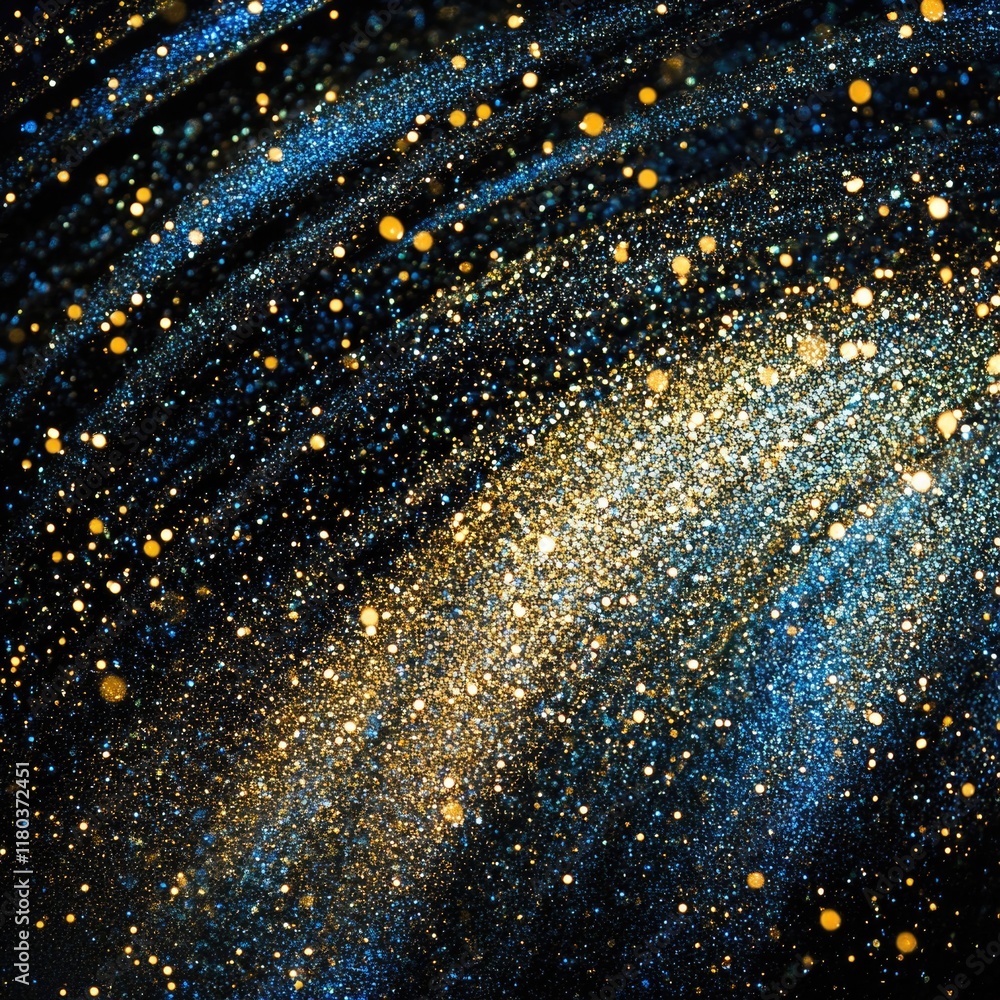 Poster a detailed view of a galaxy's center with a dark background