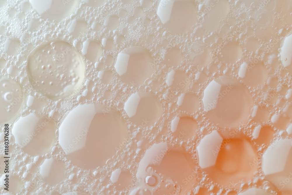 Poster A close-up view of soap bubbles on a white surface, great for background or texture use
