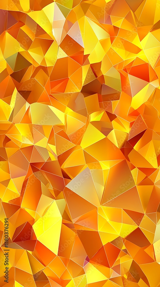 Poster vibrant abstract geometric backdrop with fiery yellow and red triangular patterns for modern design 