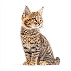 Fototapeta premium A cute and playful Mohave Bob cat, showcasing its distinctive spots and inquisitive nature, perfect for animal lovers and wildlife enthusiasts.