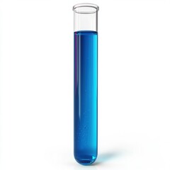 Blue liquid sample on white background