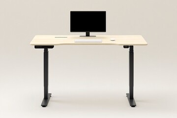 Fototapeta premium Simple Office Desk with Adjustable Design - Perfect for Home Office Layouts