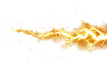 Lightning bolt on white isolated background. Lightning flash, png for copying and pasting. Generated with AI.