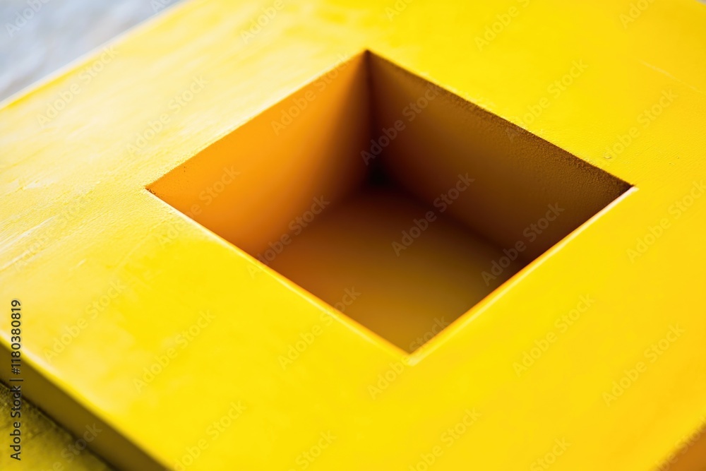 Poster A detailed view of a wooden object with a hole, suitable for use as a texture or design element