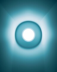 Circular Light Fixture in a Teal Setting