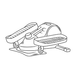 Step Machine Gym. Workout Equipment. Thin Line Illustration.