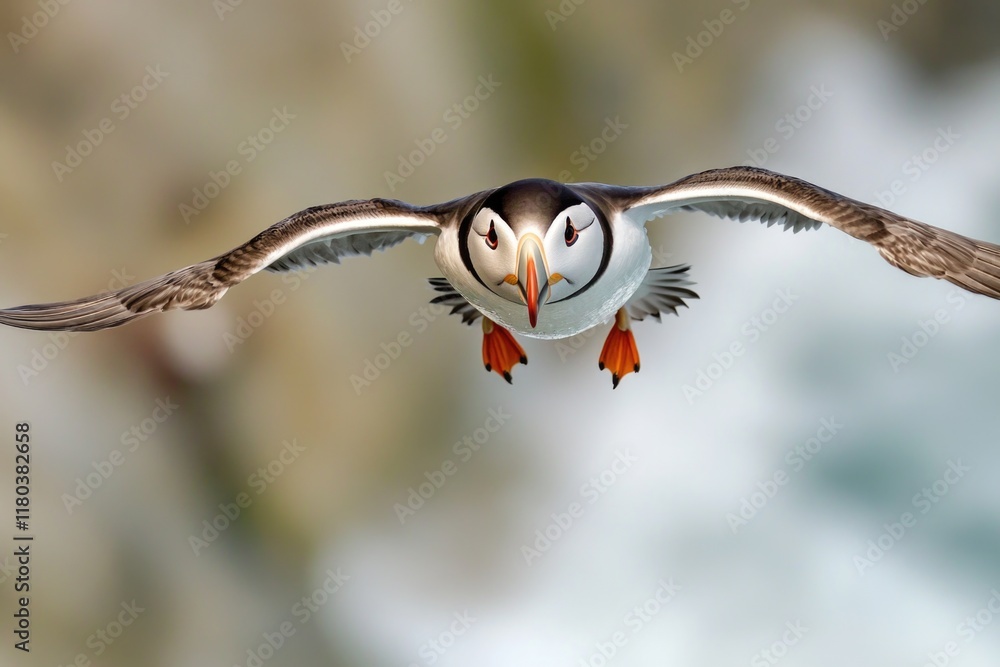 Poster a bird soaring above the surface of a lake or sea, with ripples and waves visible