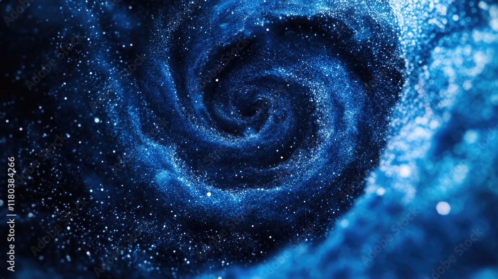 Poster a mysterious spiral shaped object glows in the dark night sky, ideal for science fiction or futurist