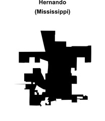 Hernando (Mississippi) blank outline map