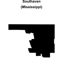 Southaven (Mississippi) blank outline map