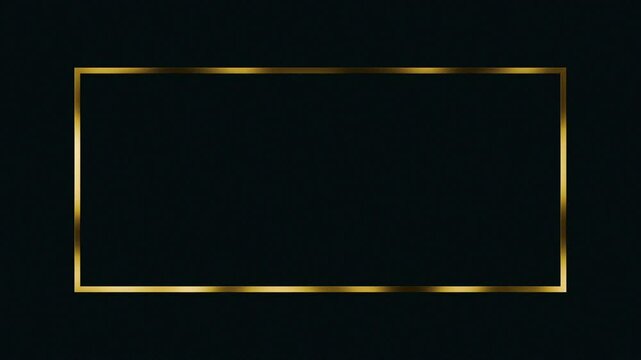Gold rectangle frame on dark background for elegant design projects. Suitable for luxury branding, invitations, certificates, and social media graphics.