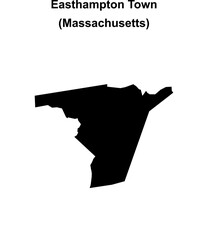 Easthampton Town (Massachusetts) blank outline map