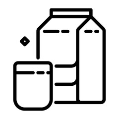Milk box icon, line icon style