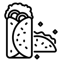 Burrito icon, line icon style