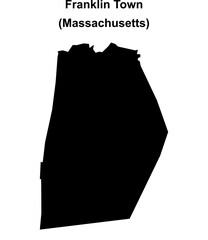 Franklin Town (Massachusetts) blank outline map
