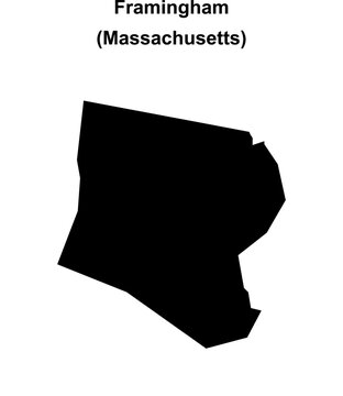 Framingham (Massachusetts) blank outline map