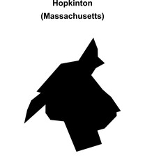 Obraz premium Hopkinton (Massachusetts) blank outline map