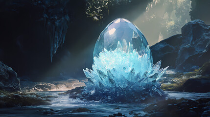 Fototapeta premium Crystal egg. Crystalpath. Illustration