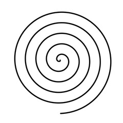Thin black spiral symbol. Simple flat vector design element.
