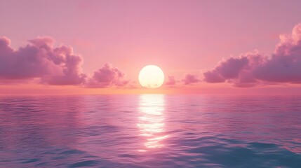 Serene Ocean Sunset with Soft Pastel Colors