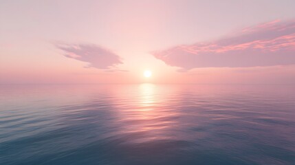 Fototapeta premium Serene Ocean Sunset with Soft Pastel Colors