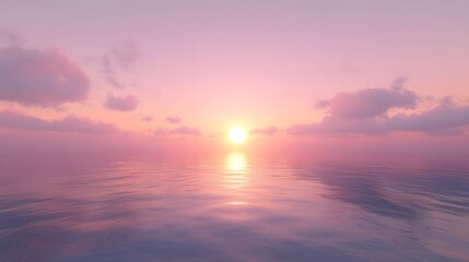 Serene Ocean Sunset with Soft Pastel Colors