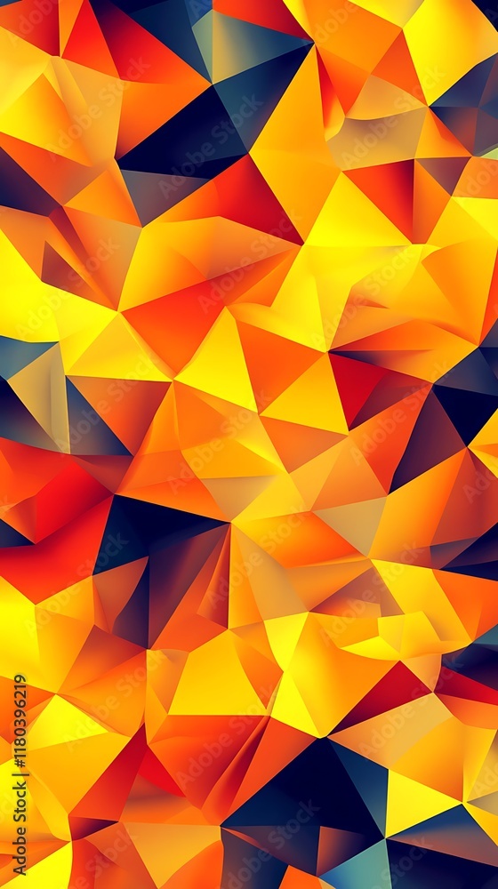 Poster orange triangular shapes and geometric patterns on a creative abstract background for a modern banne