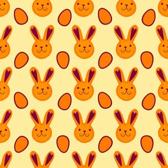 Spring animals seamless Easter rabbit pattern for wrapping paper and fabrics