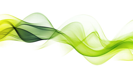 abstract green background with lines or waves isolated on white background