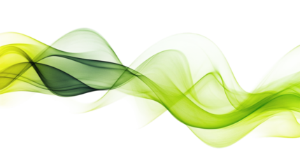 abstract green background with lines or waves isolated on white background