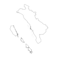 Sumatera Barat province blank outline map