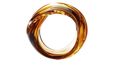 Oil splash in ring shape isolated on white background