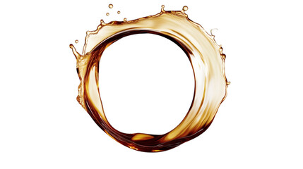 Oil splash in ring shape isolated on white background