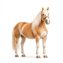 Obraz premium A stunning golden Haflinger horse stands majestically, showcasing its strength and beauty in this captivating image.