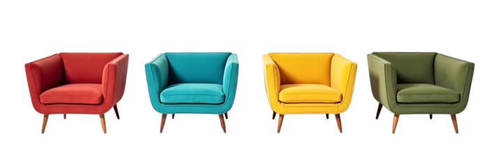 colorful set of chairs with modern designs, perfect for homes, offices or seating spaces