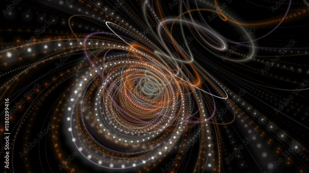Poster fantastic video animation with color changing particle stripe object in slow motion, 4096x2304 loop 