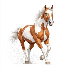 Obraz premium A stunning illustration of a galloping Paint horse showcasing its beauty and grace in motion.