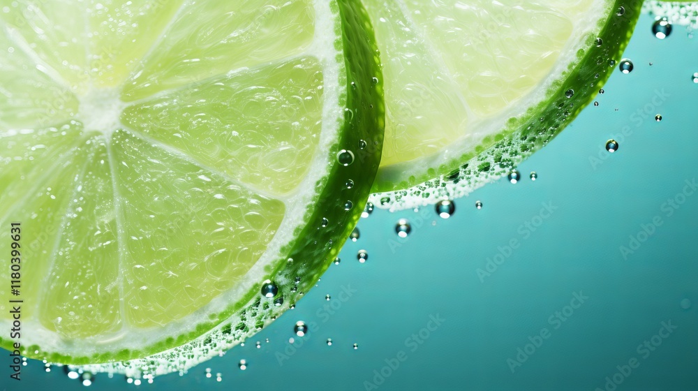Poster bright citrus slices float in sparkling water creating a refreshing vibe. generative ai