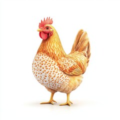 Fototapeta premium A vibrant and detailed illustration of a Ameraucana chicken showcasing its unique features and colors, perfect for farm-themed projects.