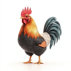 Fototapeta premium A vibrant and colorful illustration of a Marans chicken showcasing its striking features and detailed plumage.