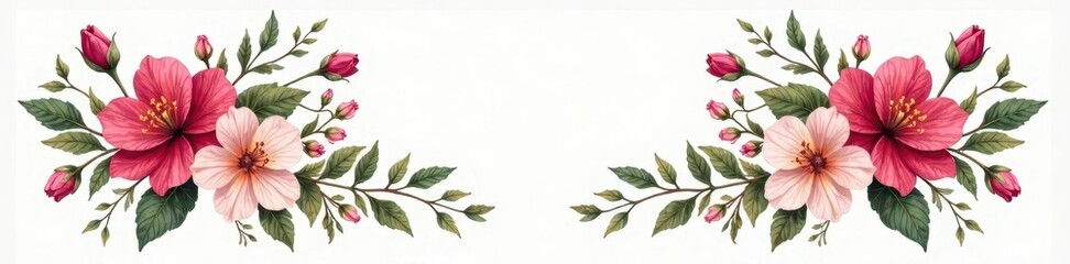 Hand-drawn floral wreath with intricate details and realistic stems, floral illustrations, floral art