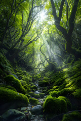 Immerse Yourself in the Timeless Tranquility of Nature's Lush Forest Labyrinth