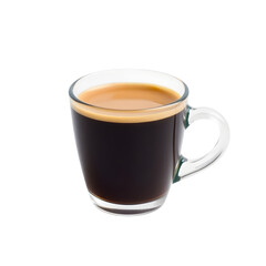 a steaming cup of black coffee in a simple white mug, perfect for morning energy boosts, coffee lovers or beverage photography displayed on a transparent background.	