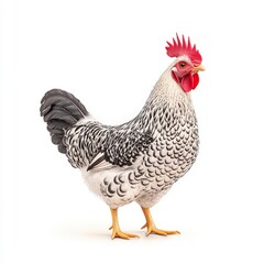 Fototapeta premium A beautiful Araucana chicken, majestic rooster showcasing vibrant plumage and a distinctive comb, perfect for farm-themed designs.