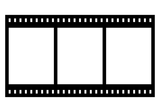 Icono negro de pel&iacute;cula o carrete de v&iacute;deo