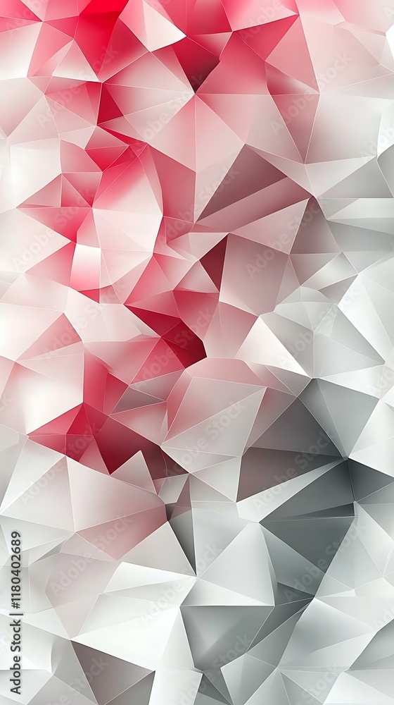 Poster pink and white triangular shapes on an abstract geometric background with a modern and minimal desig