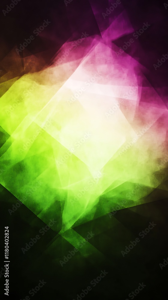 Poster triangular shapes on a vibrant abstract geometric background creating a bold and modern backdrop
