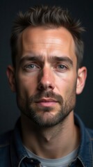 Fototapeta premium Hair Loss, Portrait And Man With Before And After For Results Of Stress, Cancer Or Depression In Men. Bald, Cosmetics And Skin By Scalp With Alopecia For Hairline Transplant