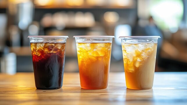 Cold brews in stylish takeaway cups for an on the go coffee culture moment showcasing the mobile energy and refreshment of the modern lifestyle